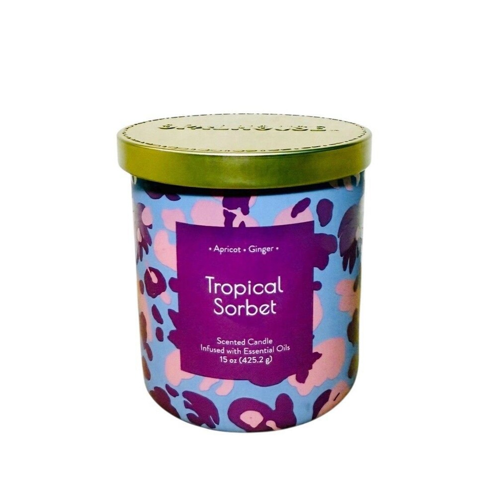 Opalhouse 15oz Tropical Sorbet Scented Candle 2-Wick Glass Jar NEW